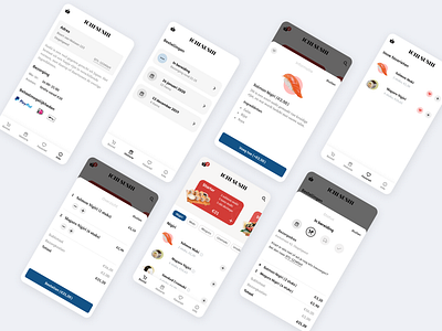 Sushi Order Mobile App clean design fish minimal mobile red sushi ui