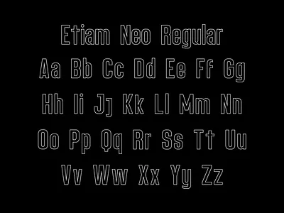 Etiam Neo Regular design font fontdesign graphic design graphicdesign illustration illustrator photoshop type type design type face design typedesign typeface typefacedesign typography vector