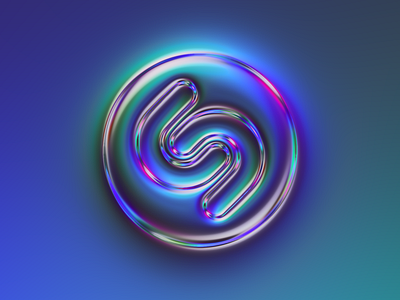 Shazam logo x Naumorphism abstract art brand branding chrome chrome type colors design filter forge generative glow illustration logo logotype naumorphism neon neumorphism rebrand rebranding shazam