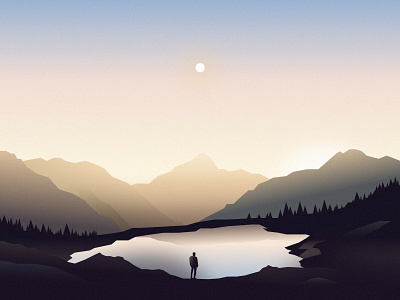 Outdoors figma illustration lake landscape mountain nature outdoors sky