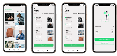 A jacket shopping app ui