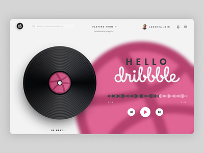 Hello Dribbble app debut shot design first shot hello dribbble music app now playing ui web web app web design