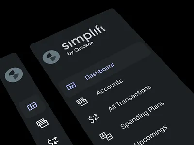 Sidebar Navigation menu design - Dark mode app b2c budget budgeting app button dark design design system finance fintech flat minimal navigation product typography ui user interface ux web website