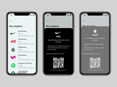 Redeem Coupon - Daily UI 061 app design minimal mobile ui