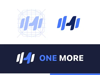 Fitness logo (number 1 + Letter M + Dumbbel) app blue branding design logo ui ux 健身 健身房 动作 品牌 哑铃 器械 图标 标志 蓝色 运动