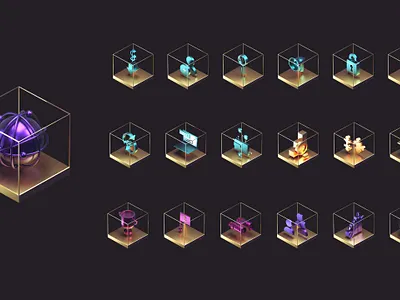 Icon set 3d finance icon interface ui