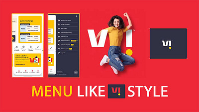 How to create a menu like VI App branding css design ui