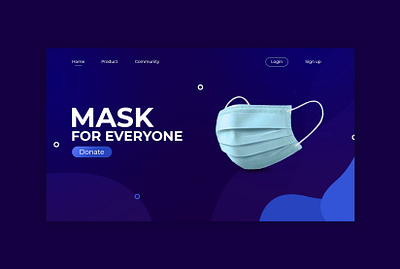 UI Landing Page for Mask Product blue branding corona covid 19 covid19 design donate donation graphic design landing page mask mask donation ui ux