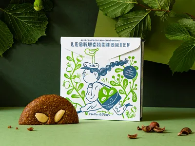 Vegan Lebkuchen Letter 2colors christmas germany illustration lebkuchen letterpress package design packaging