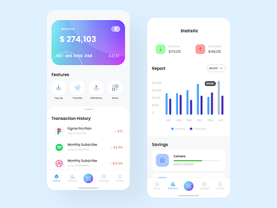 E-Wallet App UI Design app design icon typography ui ux