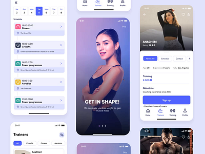 Fitness App app design fitnessapp mobile motion uxui