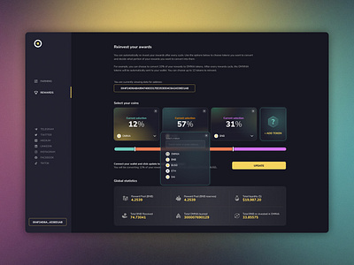 OMNIA rewards dapp app blockchain crypto dapp ui ux