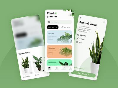 Plant planner app adobexd app design design planner app plant plant planner app trend ui user interface