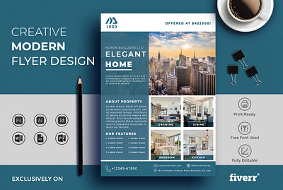 Real Estate Flyer Design banner brand branding brochure business business card company corporate cover design flyer graphic design illustration logo marketing motion graphics packaging poster print rackcard