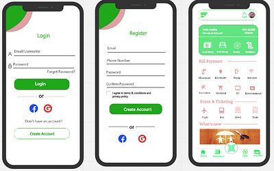 UI design of Quick App for online payment services design login payment paymentgateway quickpay signup