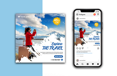 Travel Social Media Instagram Template summervacation