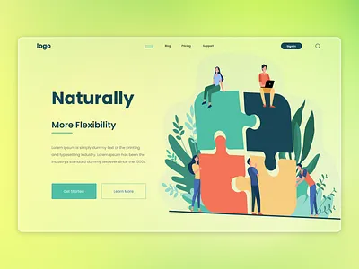 Naturally More Flexibility branding design flat glassmorphism illustration minimal naturally more flexibility ui user experience user interface ux vector web design web header web ui website