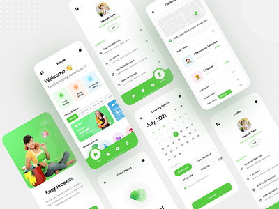 Cleaning Service App Design app ui branding cleaning cleaning app cleaning service design home service home shiftinh home worker mobile app office service office shifting service ui ui design ui ux web app website worker