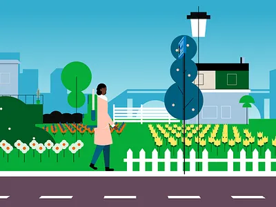 Spring Scene 2d animation design flat design illustration illustrator vector