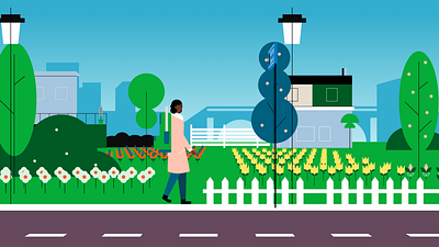 Spring Scene 2d animation design flat design illustration illustrator vector