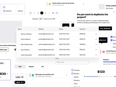 Handy components calendar card checkbox component figma pagination plugin progress slider table toast ui kit