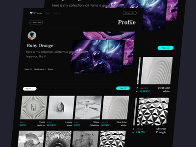 NFT Marketplace - Profile Page bitcoin crypto dark detail page home marketplace nft trading web webdesign