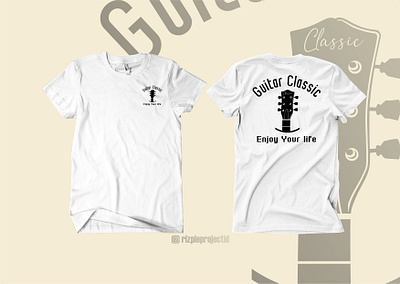 White T-shirt Guitar Classic 3d animation banner branding design graphic design illustration logo motion graphics promotion ui vector