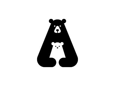 Mamabear Re-edit animal bear illustration logo mama mother negative