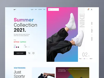 Nike Shoes Website Design UI 2021 design ecommerce fashion footwear homepage kicks landing minimal nike online shopping online store shoe store shoes store ui ux web web design website