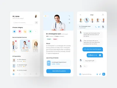 Online doctor consult app app ui concept ui consultation online doctor