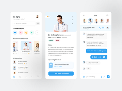 Online doctor consult app app ui concept ui consultation online doctor