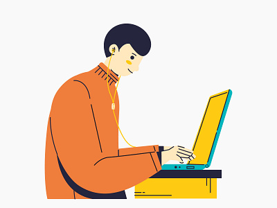 Happy working illustration vector working