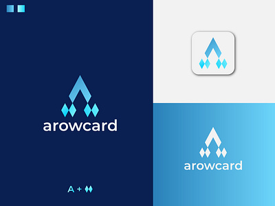 Modern letter A + card icon logo design abstract mark logo adobe illustrator