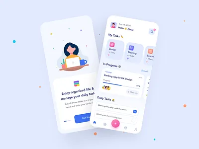 Tasky 📆 3d adobe animation app branding design figma graphic design illustration logo mobile motion graphics ui uidesign uiux ux uxdesign