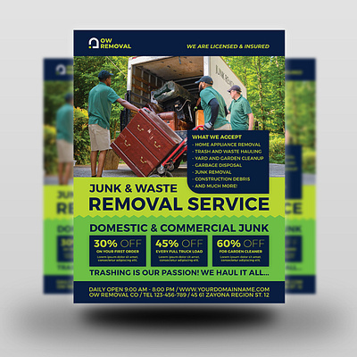 Junk Removal Services Flyer Template recycle