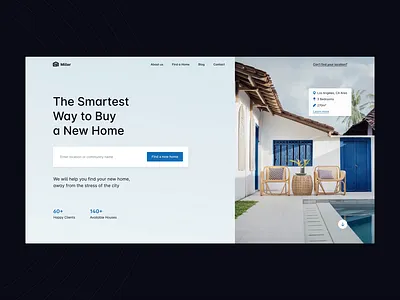 Real Estate Search Hero Section animation clean design hero home house landing minimal motion real estate ui web web design website