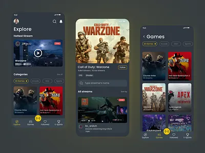 Stream Mania Mobile Application UI Design app ui design design figma games streaming app games streaming app design mobile app design streaming app streaming app design ui ui design ux design