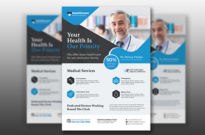 Corporate Medical Health Care Flyer Design Template advertisement advertising agency brochure business business brochure business flyer creative design design flyer illustration logo medical