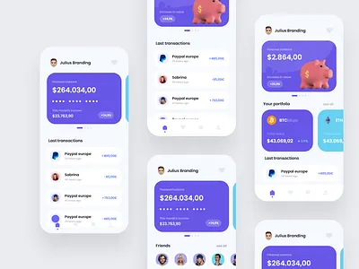 Modern Banking App Design Concept 2021 2021 design 2021 trend 2022 alphadesign clean design design trends designs easy illustration julius branding logo modern money shiny trend trends trendy ui