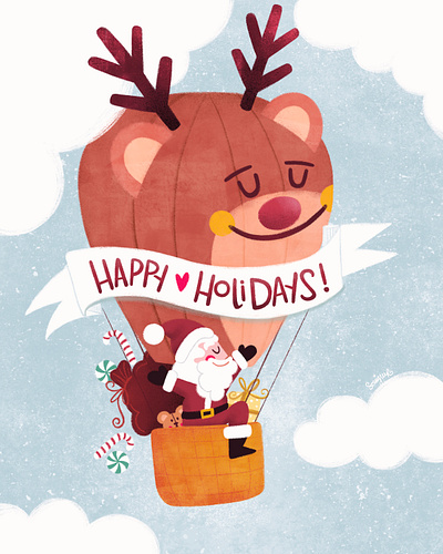 Happy Holidays Card design digital illustration graphic design illustration typography