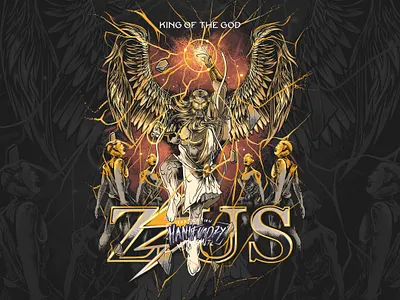 God of Zeus Illustration amazing art artist artwork cool design fanart for sale graphic design illustration sale tshirt tshirt design unique zeus