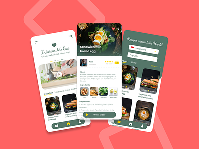 Delicious - Ricipes App app branding design illustration typography ui ux vector