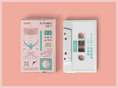 CASSETTE ARTWORK - Futures vol. 7 abstract art album art album cover album design cassette cover cassette tape color palette colorful grid music art music artwork symbols tape vector vector art