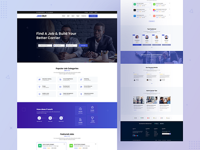 Job Board Website Design design employment job board job finder job listing job portal job search jobfair jobs minimal recruitment ui ux website