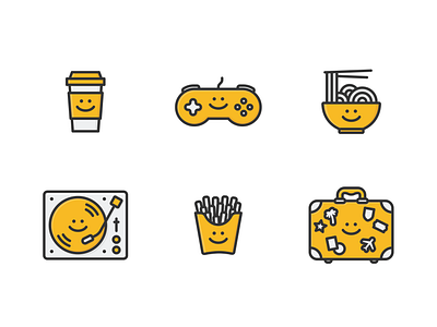 Happy Store Icons #001-006 brand identity branding branding extension design graphic design icon iconagraphy illustration logo