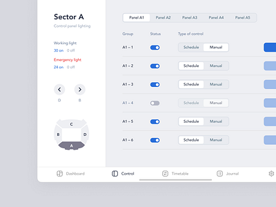 Stadium light control system / Control color creative design graphicdesign inspiration ipad light lightning stadium ui ux uxui