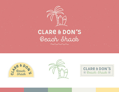 Clare & Don's Beach Shack | Logos beach bar brand design brand identity branding logo logo design retro typography