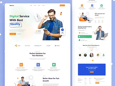 Digital agency landing design landing landing page landing page design ui ui website template ux web web design web page website