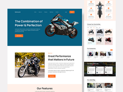 Motorcycle Landing Page Design bike landing page design design designer landing page design motorcycle web page ui ui experience ui expert uiux uiux design user interface web case study web design web experience web expert