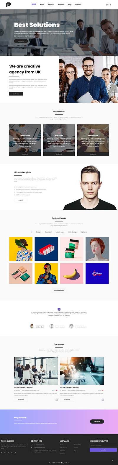 Pisces - Corporate Business HTML Template business consulting web template corporate business html template corporate financial web template creative business html template financial investment template